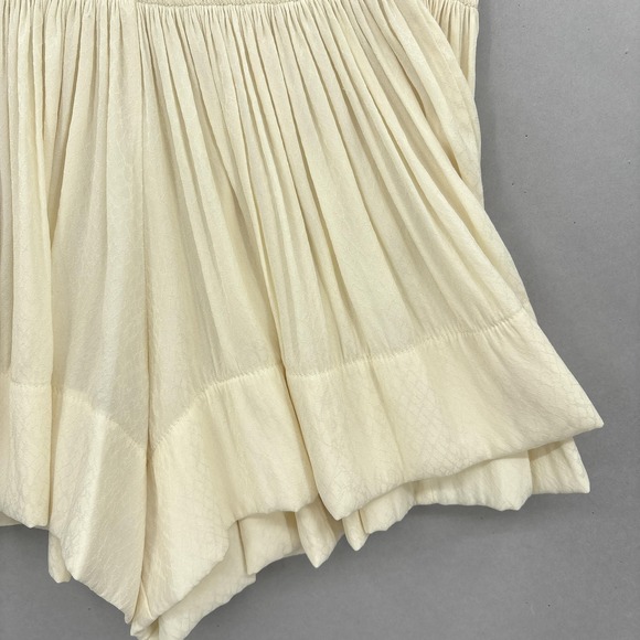 Koch Shorts Womens XS White Smocked High Waist Flowy Pleated Made In USA - Picture 3 of 11